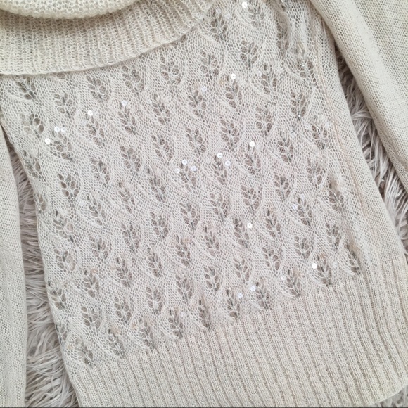 LOFT mohair cowl neck beaded sweater - Picture 5 of 8
